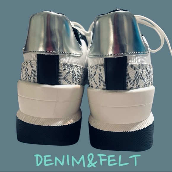 Michael Kors Mabel Platform Sneakers/Shoes | Color: White/Black | NEW!!🖤👟🩶👟 - Picture 7 of 11